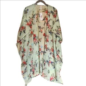 RAJ ANTHROPOLOGIE LIGHTWEIGHT FLORAL OVERSIZED ONE SIZE KIMONO NWT